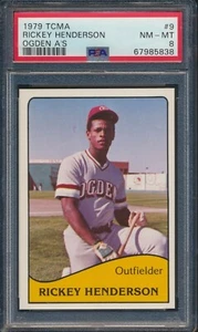 1979 TCMA BASEBALL #9 RICKEY HENDERSON XRC PSA 8 NM-MT HOF ROOKIE *QTY* - Picture 1 of 2