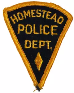 Vintage Homestead Florida Police Dept Shoulder Patch Triangle 4" Law Enforcement - Picture 1 of 3