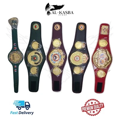 NEW WBC WBA WBO IBF IBO Championships Boxing Belt Replica Mini Size | 5 Belts - Image 1 of 4