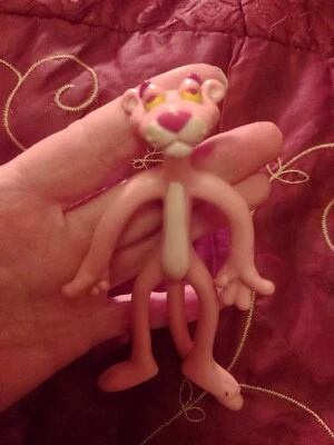 Pink Panther 4.5” Bendy UA Corp Figure 1999 & Pink Panther Burger King Purse - Image 1 of 3