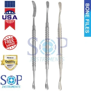 Instrumentos quirúrgicos dentistas alemanes de doble extremo MILLER lima ósea dental 3 piezas - Imagen 1 de 4