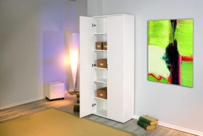 Arconati / Schrank Stauraum Kleiderschrank Aufbewahrung Highboard Weiß matt - Bild 1 von 4