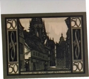 1921 Alemania MUNSTER 50 Phennig billete/dinero de emergencia - Imagen 1 de 2