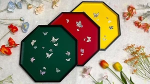 Handmade Korean Mother of Pearl Octagonal wooden serving interior Tray inlay - Picture 1 of 20