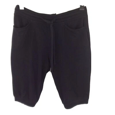 Pantalones Cortos Tejidos Tono Negros XS Para Mujer Largos Elastizados Bolsillos con Cordón Nuevos  Foto 1 de 4