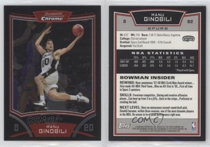 2008-09 Bowman Draft Picks & Stars Chrome Manu Ginobili #62 HOF