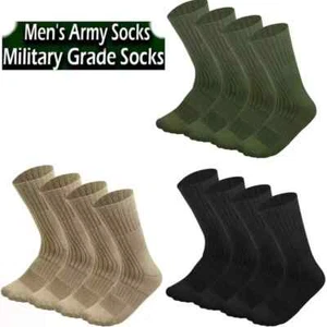 4 Pairs Men's Army Military Boot Socks Combat Trekking Hiking Size 10-13 ,13-15 - Picture 1 of 5