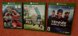 Xbox One 3 Game Lot Tennis World Tour / Rory McIlroy PGA / PES 2015 New Other - Picture 1 of 3
