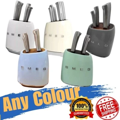 Smeg 7-teiliges neues Messerblock-Set Edelstahl mehrfarbig - DHL EXPRESSVERSAND - Bild 1 von 4