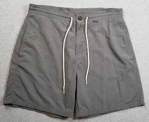 Hurley Nike Shorts Men 34 Gray Drawstring Waist Dri Fit Pocket Zipper Fly Casual - Picture 1 of 15