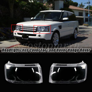 Front Headlamp Headlight Lens Covers For Land Rover Range Rover Sport 2006-2009