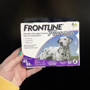 FRONTLINE Plus Flea & Tick Treatment For Large Dogs 45-88 lbs 6 Pack NEW - Picture 1 of 4