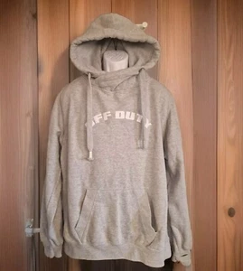 Luxuriöser Hoodie mit OFF DUTY Motiv in dicker Baumwolle grau Jersey UK XL Unisex - Bild 1 von 12
