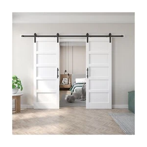Double 32 White Barn Door (64 barn Door)with 11ft Hardware kit inlcuded - Picture 1 of 9