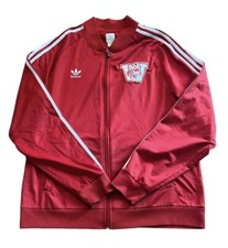 Adidas Wisconsin Badgers NCAA Men’s Red Track Jacket Size XL