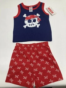 Fisher Price Pirat Baby Junge Tanktop kurz Set Outfit 2-teilig Größe 6-9 Monate neu mit Etikett - Bild 1 von 5