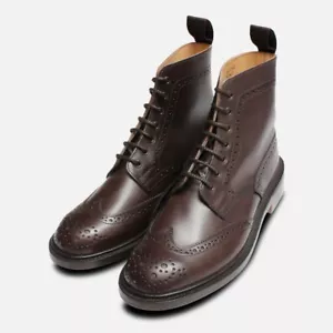 Damen Dunkelbraun Trickers Stephy Country Stiefel Brogue - Bild 1 von 5