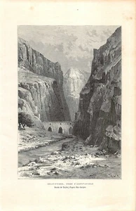 Gravure de Presse - KELAT-I-NADIR - Gorge d'ARGHAVAN-CHAH-  Dessin de Taylor - Picture 1 of 1