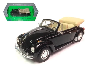 Volkswagen Beetle Convertible Black Welly Nex Models 1/24 Diecast Model Car - Picture 1 of 4
