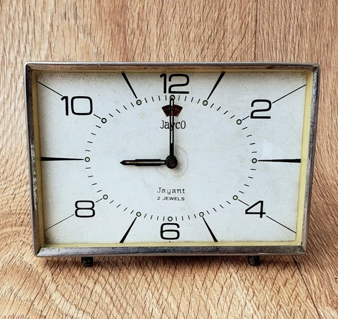 Original Vintage JAYCO Jayant Antique Table Classic Alarm Clock In Working Order Cover