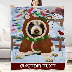 Bluetick Coonhound Dog Blanket Personalized Woven Fleece Sherpa Christmas NWT - Bild 1 von 32