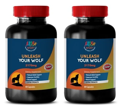 SPORT NUTRITION & VITAMINS Male Verility - Unleash Your Wolf - Tongkat - Ginseng - 2 Bot 120 Ct