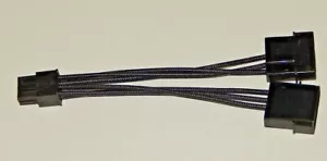 EVGA DUAL 4 Pin Molex to 6 Pin PCI-E Power Adapter, New Sealed - Picture 1 of 2