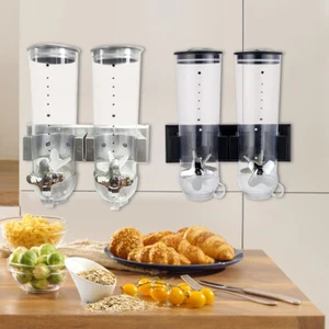 3L Müslispender Wandmontage Cerealienspender Doppel Cornflakes Spender Behälter - Bild 1 von 27