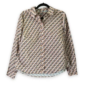 Boden The Classic Shirt geknöpft langarm rosa Toucan Druck Größe 10 - Bild 1 von 5