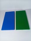 Vintage Lego Base Plates 10x20 1x Blue 1x Green Genuine Parts