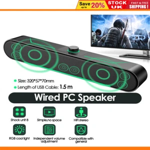 Wired PC Speakers Computer Speakers with Knob for Desktop PC Monitor Laptop - Picture 1 of 12