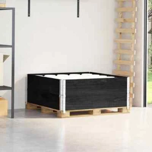 Pallet Collars 2 pcs Black 100x100 Solid Wood Pine V9J7 - Picture 1 of 8