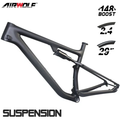 AIRWOLF 29er Vollgefedertes Carbon MTB Cyclocross Fahrradrahmen Frame 148*12mm - Bild 1 von 4