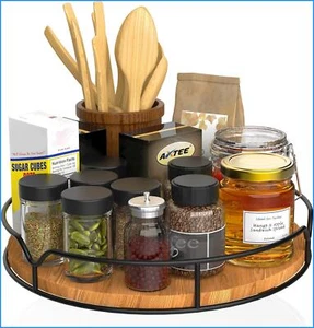 Turntable Organizer for Cabinet Pantry Kitchen Countertop Refrigerator Cupboard - Picture 1 of 12