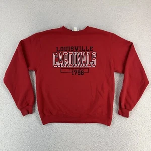Louisville Cardinals Sweater Mens Medium Red Sweatshirt Pullover Adult Champion - Picture 1 of 14