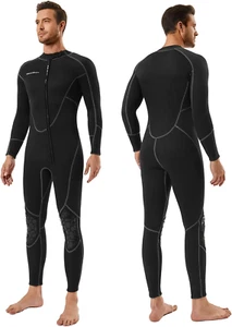 Mens 3Mm Shorty Wetsuit Womens, Full Body Diving Suit Front Zip Wetsuit for Divi - Picture 1 of 5
