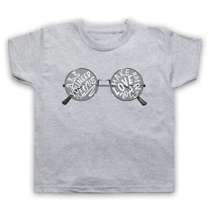 JOHN LENNON GLASSES ALL YOU NEED IS LOVE GIVE PEACE KIDS CHILDS T-SHIRT - Picture 1 of 11