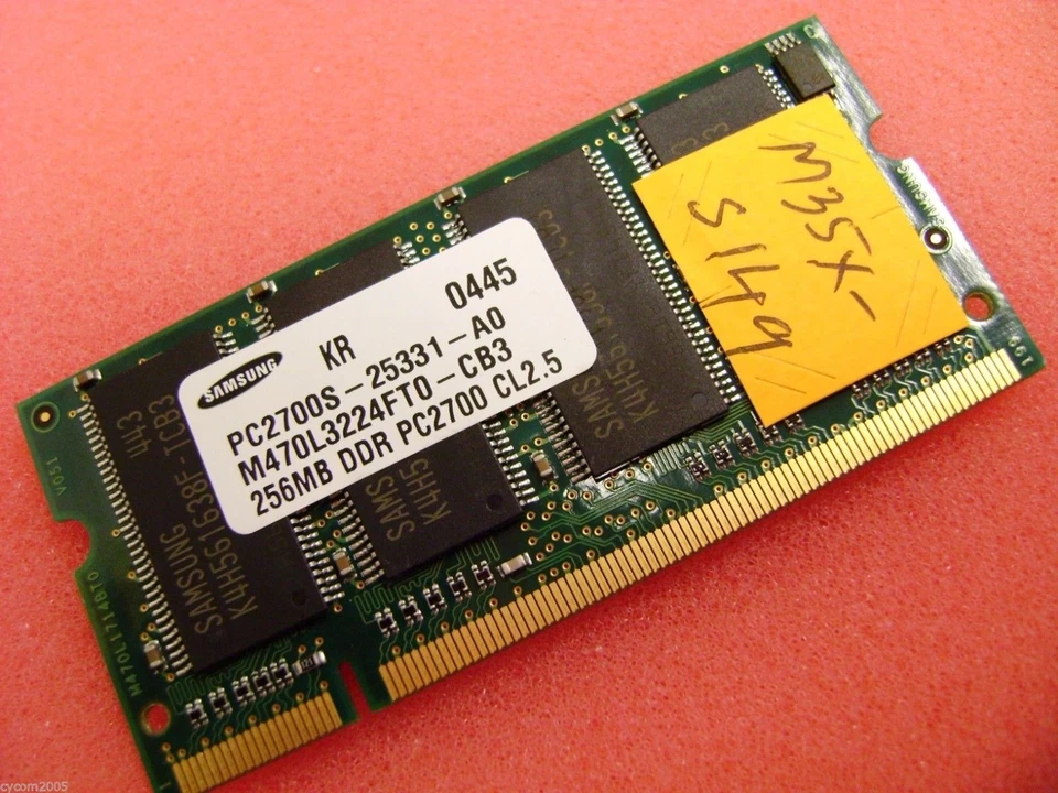 Toshiba Satellite M35X-S149 Samsung 256MB PC2700 DDR CL2.5 Ram K000018970 SODIMM - Image 1 of 4