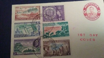 Southern Rhodesia Used 1953 Birth Cent.of Cecil Rhodes & Exibition1St Day Cover  - Image 1 of 2