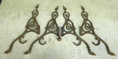 Antique Hall Tree / Coat Rack Cast-Iron Leg Set (Parts) Cover