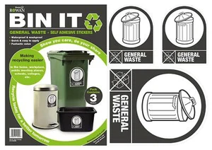 'General Waste' Self Adhesive Easy Application Wheelie Bin Sticker Rubbish Trash - Picture 1 of 4