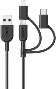 Anker 3-in-1 Charger Cable USB to Lightning/Type C/Micro MFi-Certified for Phone - Picture 1 of 7