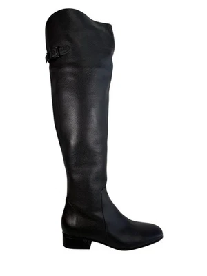AQUATALIA Black Leather Over the Knee High Tall Boots Size US 8.5 - Image 1 of 4