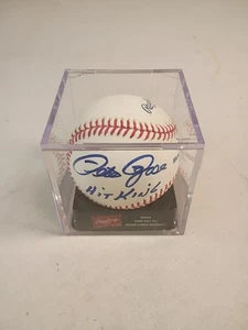 Pete Rose Signed Rawlings Baseball Inscribed “Hit King” With Display Case - Picture 1 of 5