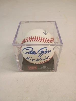 Pete Rose Signed Rawlings Baseball Inscribed “Hit King” With Display Case - Image 1 of 4