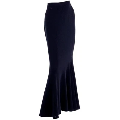 Maxi Falda Larga Sirena Elástica Lana Negra Isaac Mizrahi Años 90 De Colección Talla 6 Foto 1 de 4