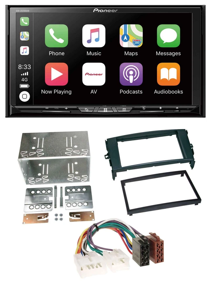 Pioneer 2DIN MP3 USB DAB DVD Bluetooth Autoradio für Toyota Auris 07-12 schwarz - Bild 1 von 4