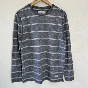 Modern Amusement Mens Grey/White Striped Long Sleeve M - Picture 1 of 10