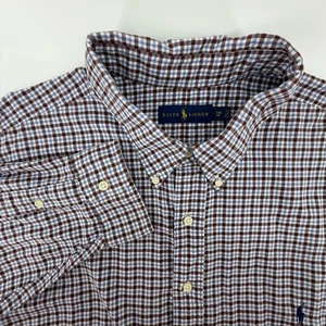 Camicia Ralph Lauren con bottoni 3XB grande alta a quadri manica lunga cotone uomo - Foto 1 di 14