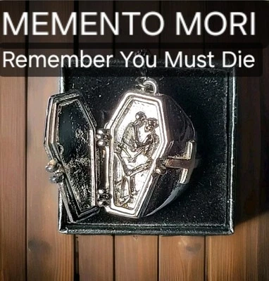 ANILLO MOTOCICLISTA SCARY COFFIN SKELETONS ACERO NEGRO Talla 7 Foto 1 de 4